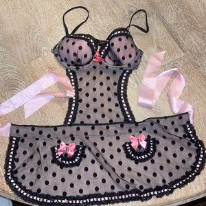 Victoria's Secret •french maid apron sexy lingerie sexy little thing Y2K